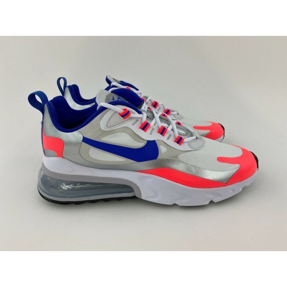 Nike Air Max 270 React Orange Blue Women's Sneakers Shoes Silver - Picture 9 of 12